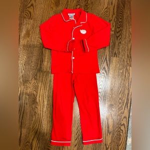 Smockingbird Christmas Embroidered Santa Boys Pajama Set Pajamas Size 4